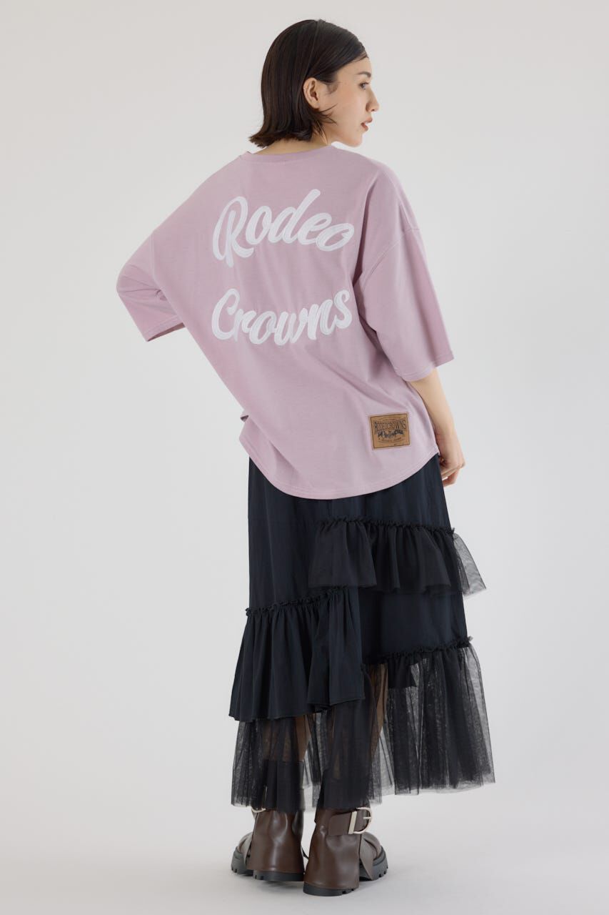 RODEO CROWNS「カラーステッチVネック5分袖Tシャツ」|Tシャツ・カットソー|