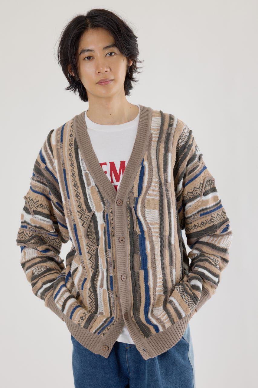 RODEO CROWNS「3Dマルチカラーニットカーディガン」|カーディガン|