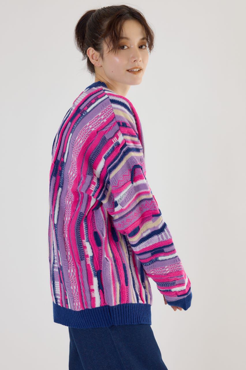 RODEO CROWNS「3Dマルチカラーニットカーディガン」|カーディガン|