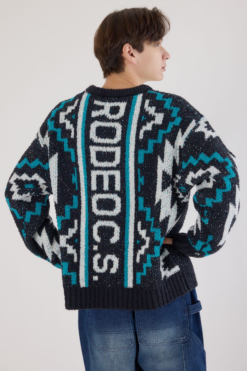 RODEO CROWNS「オルテガジャカードニット」|ニット・セーター|BLK