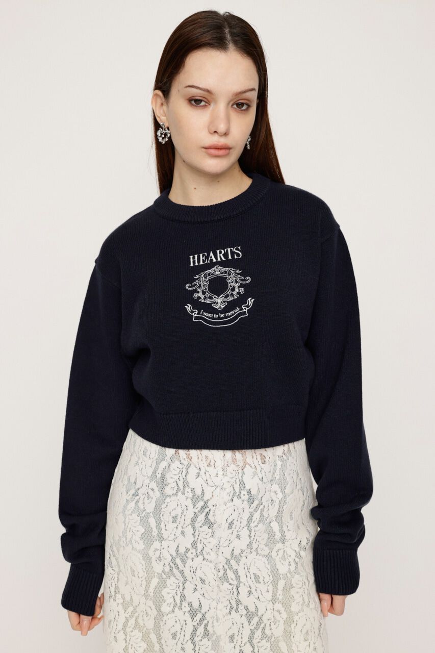 SLY「MOTIF LOGO KNIT トップス」|ニット・セーター|NVY