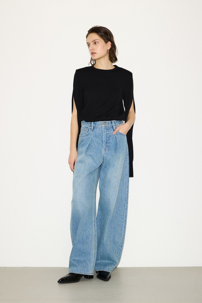 SLY「J／W CURVE TUCKED パンツ」|デニム|