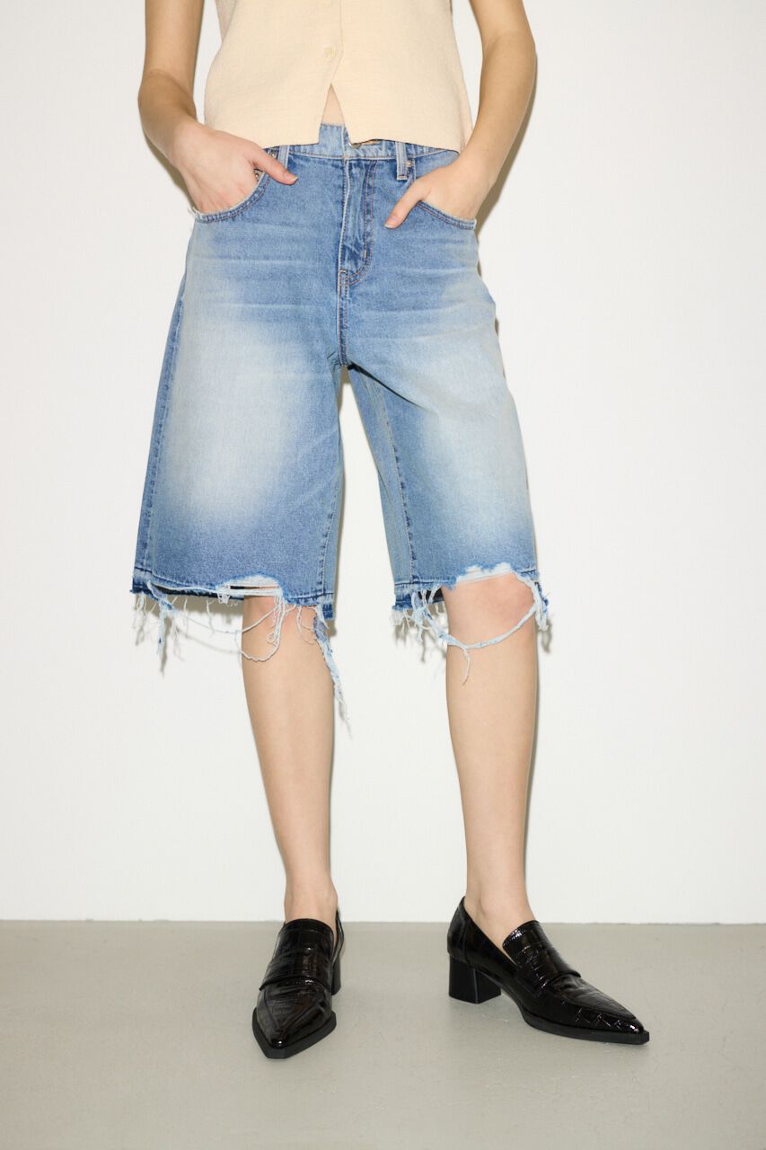 SLY「RIPPED HALF DENIM PT／BE」|デニム|