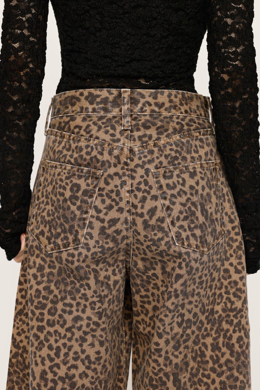 SLY「LEOPARD WIDE LEG PT-D」|デニム|