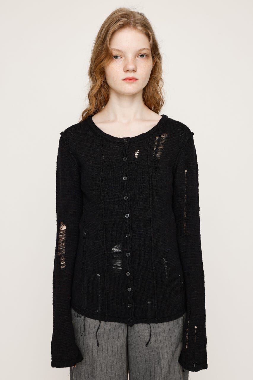 SLY「FRONT BUTTON CRASH カーディガン」|カーディガン|