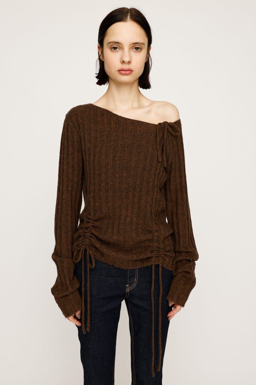 SLY「GATHER RIBBON KNIT トップス」|ニット・セーター|