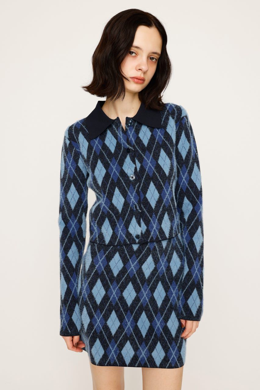 SLY「ARGYLE CHECK HG POLO シャツ」|ニット・セーター|