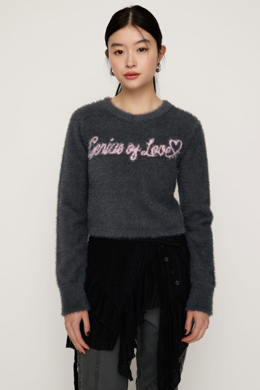 SLY「SHAGGY YARN LOGO C／N トップス」|ニット・セーター|