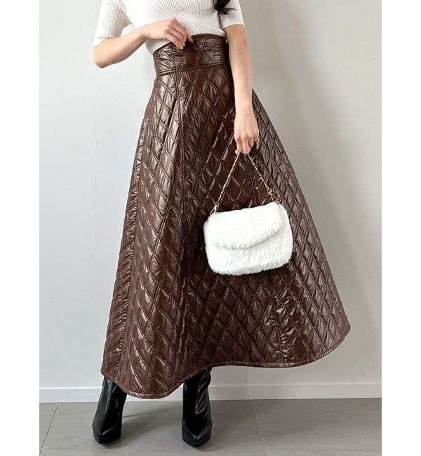 RESEXXY「キルティングフレアスカート」|スカート|ブラウン