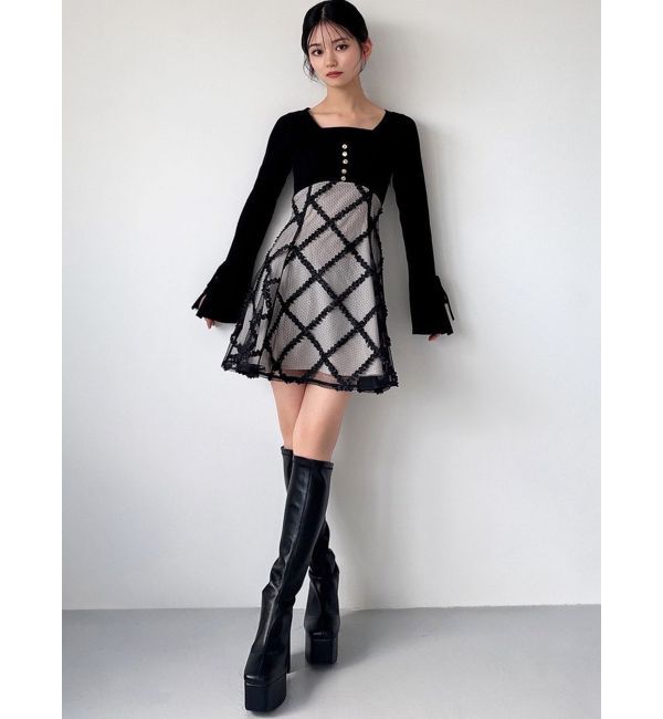 RESEXXY「ドッキングフレアミニニットワンピース【完売カラーは品番：1526103220で販売中】」|ワンピース|