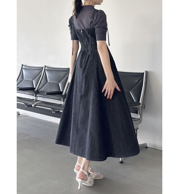 dazzlin「フロントホックデニムジャンスカ」|ワンピース|