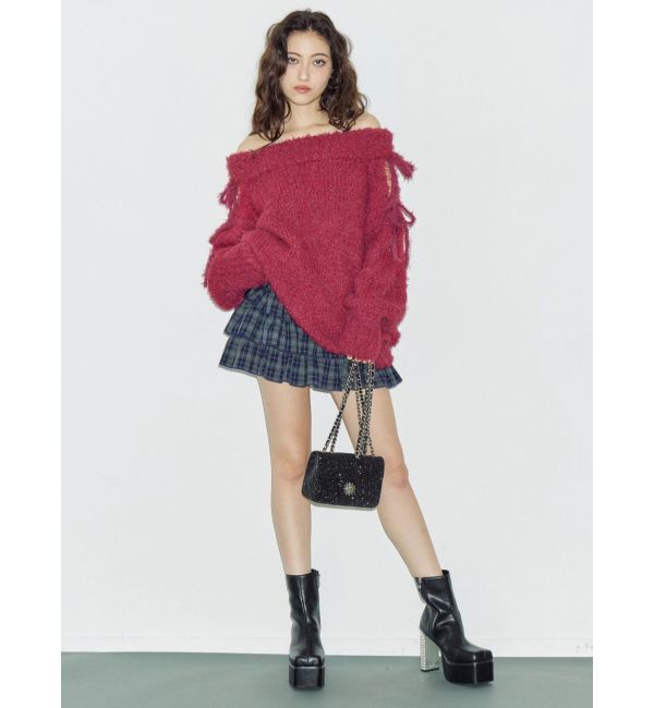 EVRIS「フリルチェックミニスカート」|スカート|