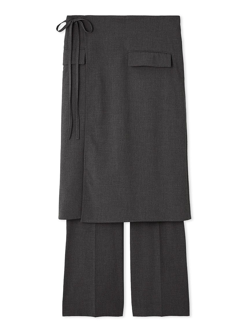 Mila Owen「巻きスカートレイヤウエストゴムシガレットパンツ」|チノ|