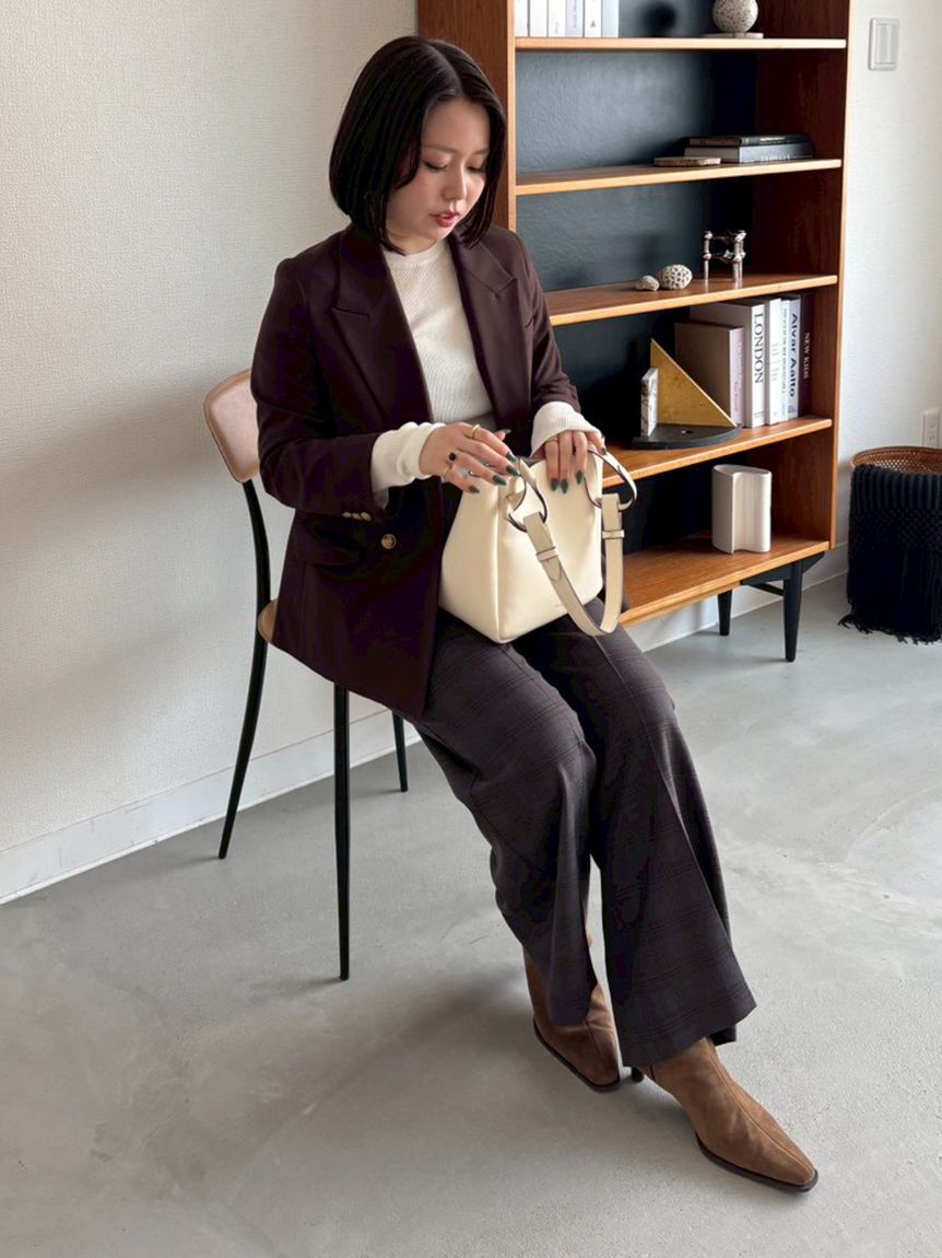 Mila Owen「シアーラメクルーネックリブニット」|ニット・セーター|