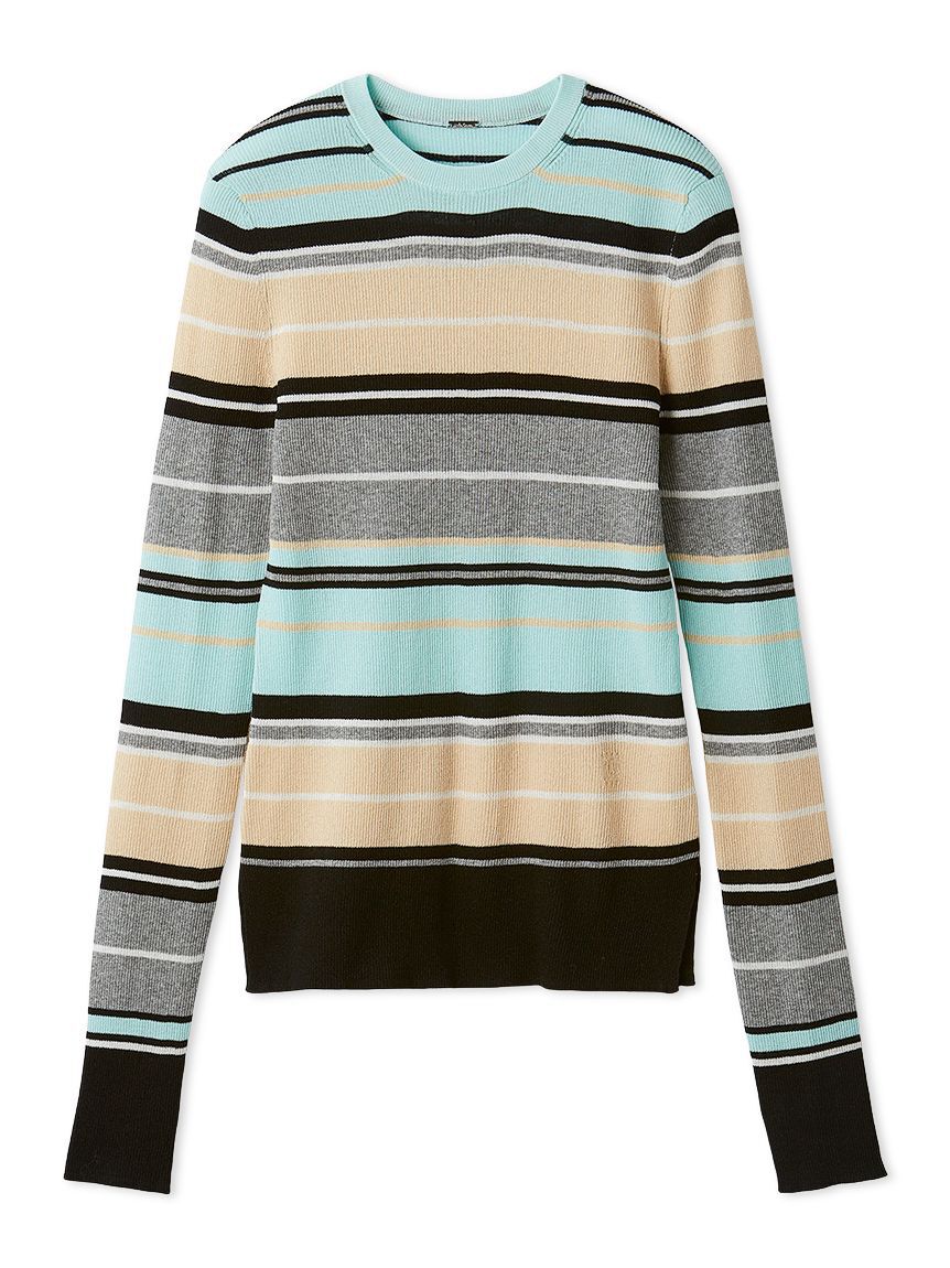 Mila Owen「シアーラメクルーネックリブニット」|ニット・セーター|BORDER