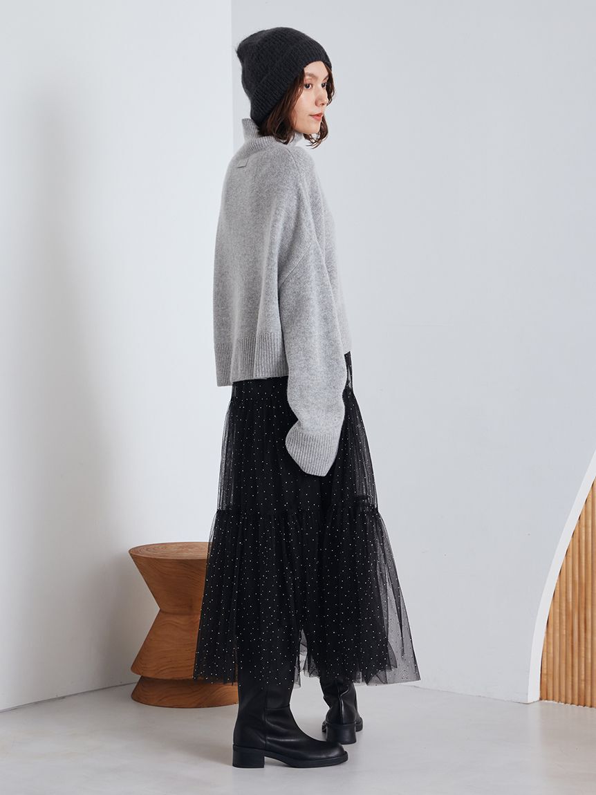 Mila Owen「ティアードチュールラインストーンスカート」|スカート|