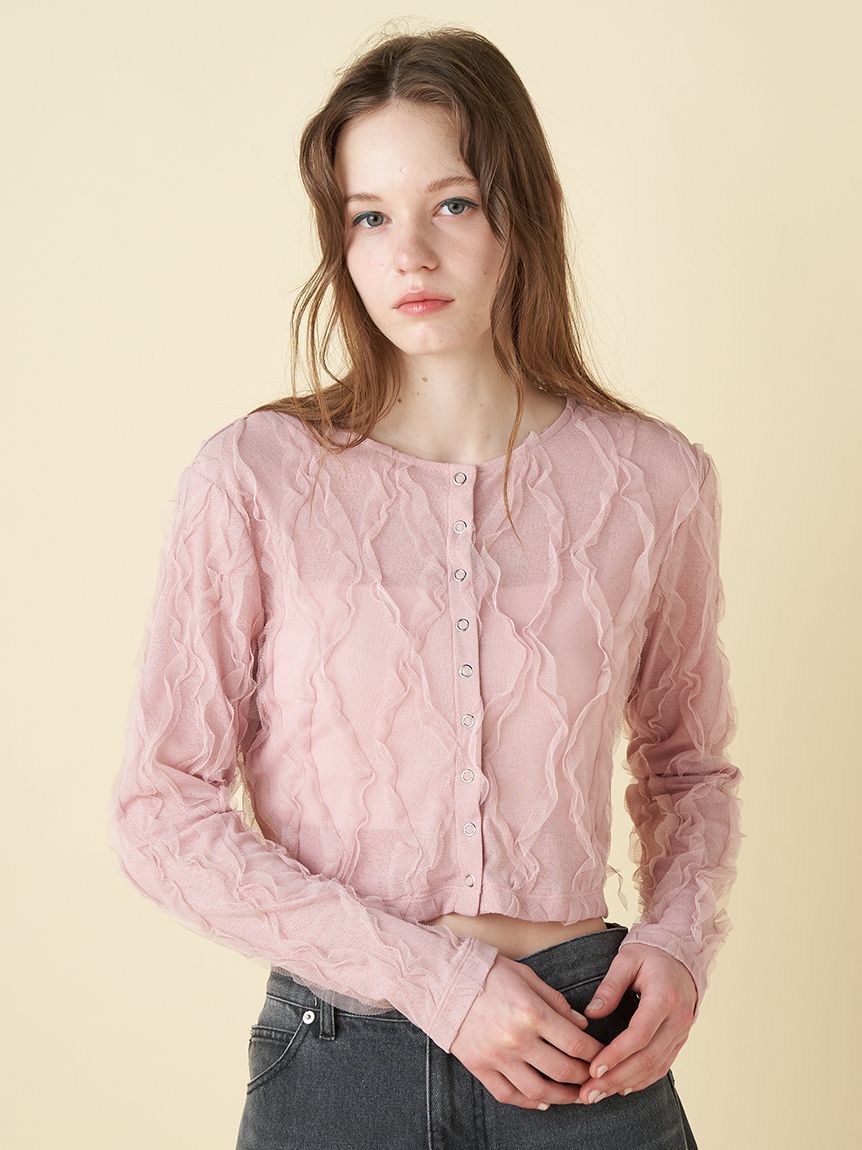 FURFUR「フリルジャージカーディガン」|カーディガン|PNK