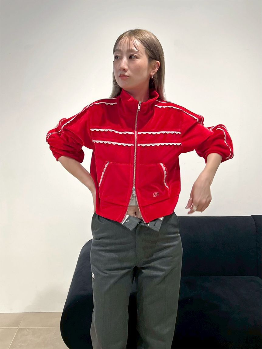 FURFUR「サイドレースベロアトラックジャケット」|ブルゾン・スタジャン|