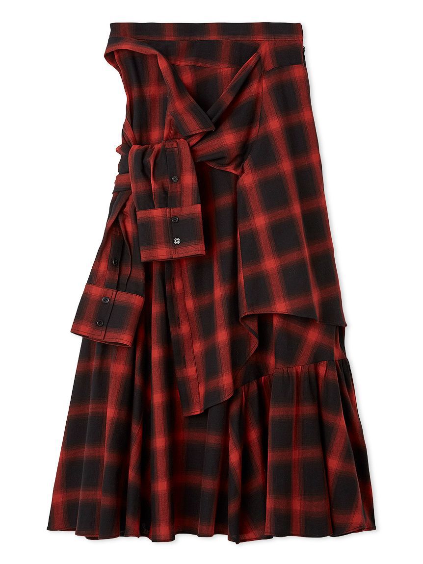 FURFUR「シャツドッキングチェックスカート」|スカート|