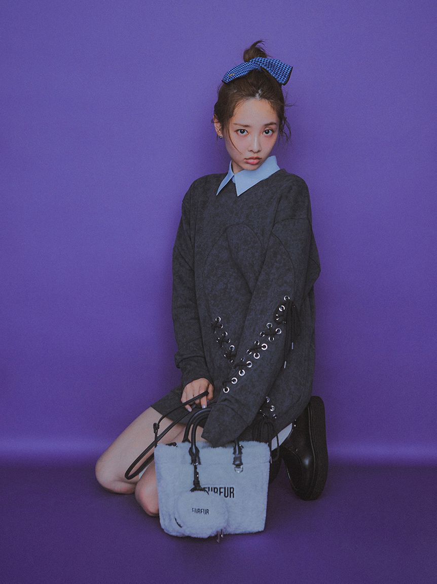 FURFUR「スクエアビッグシュシュ」|ヘアバンド|