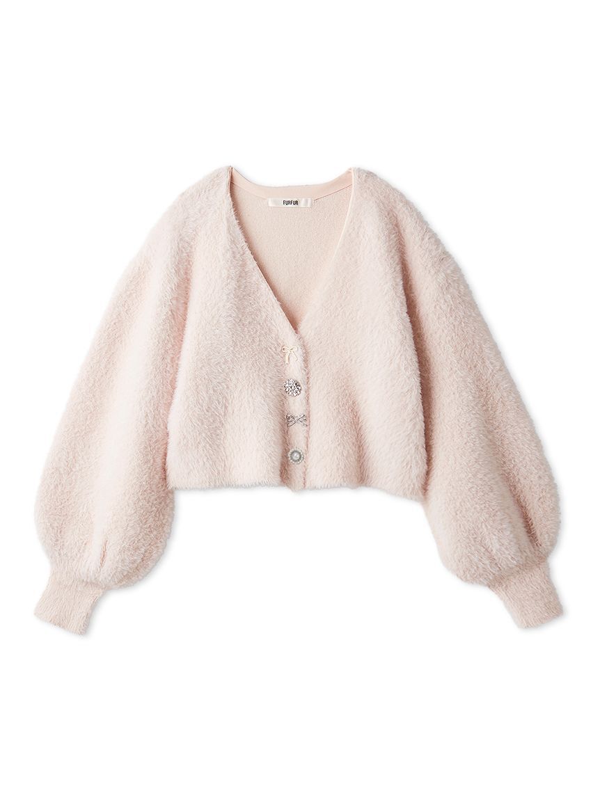 FURFUR「マルチビジューボタンフェザーカーディガン」|カーディガン|