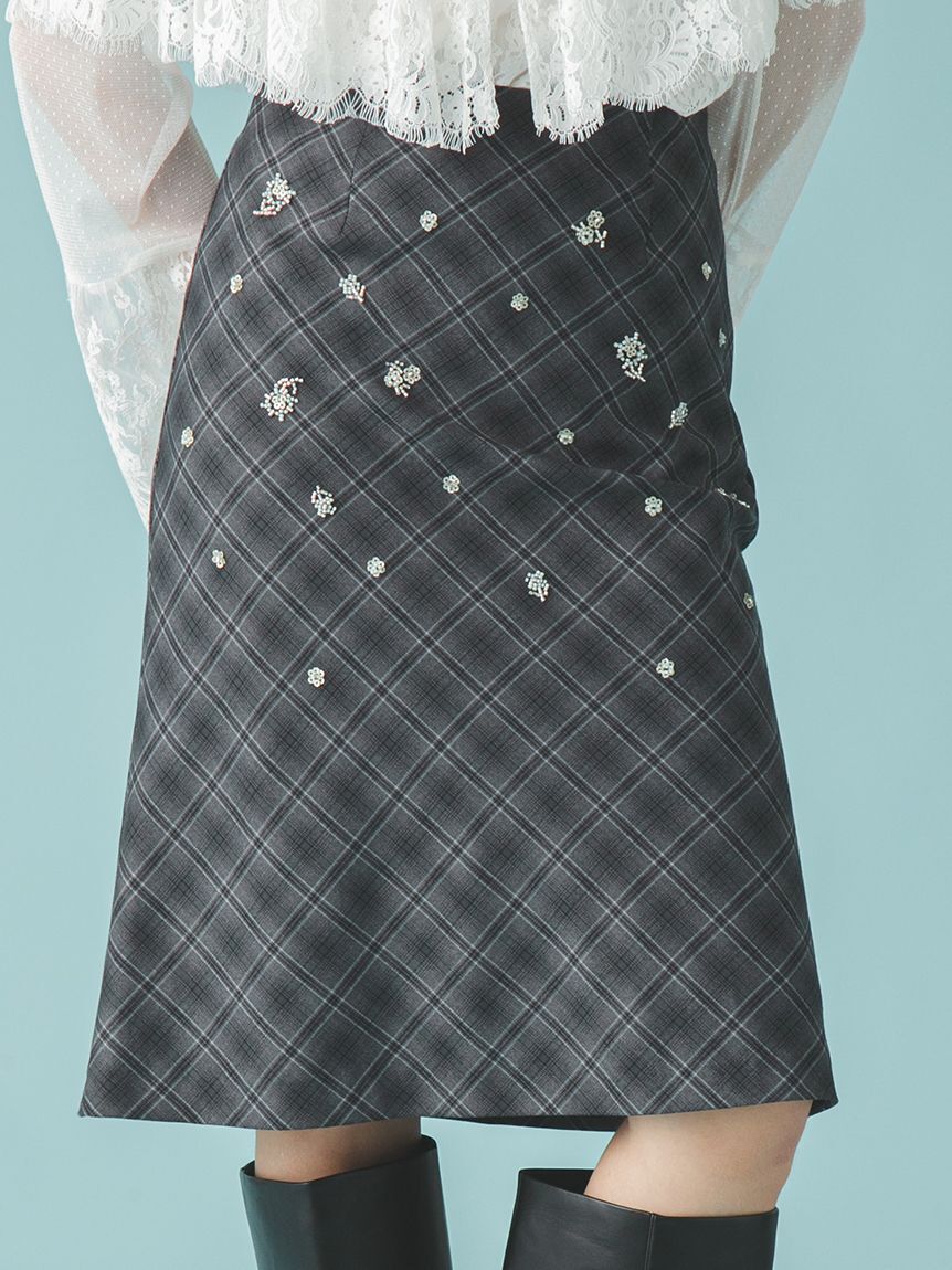 FURFUR「ビーズ刺繍ミディスカート」|スカート|