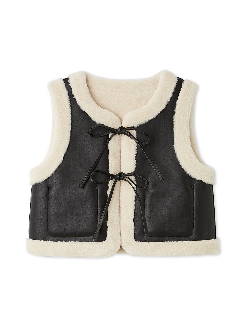 FURFUR「リバーシブルムートンベスト」|ダウンベスト・ベスト|BLK