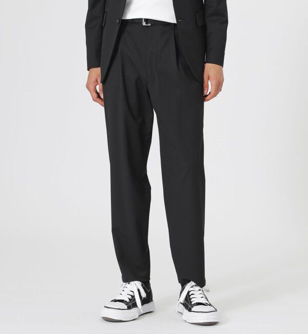  「ウールミックスベルテッドスラックス」|スラックス|ブラック