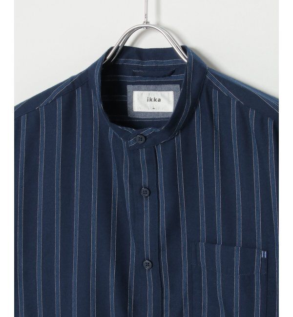 ikka「イージーケアフランネルバンドカラーシャツ」|シャツ・ブラウス|