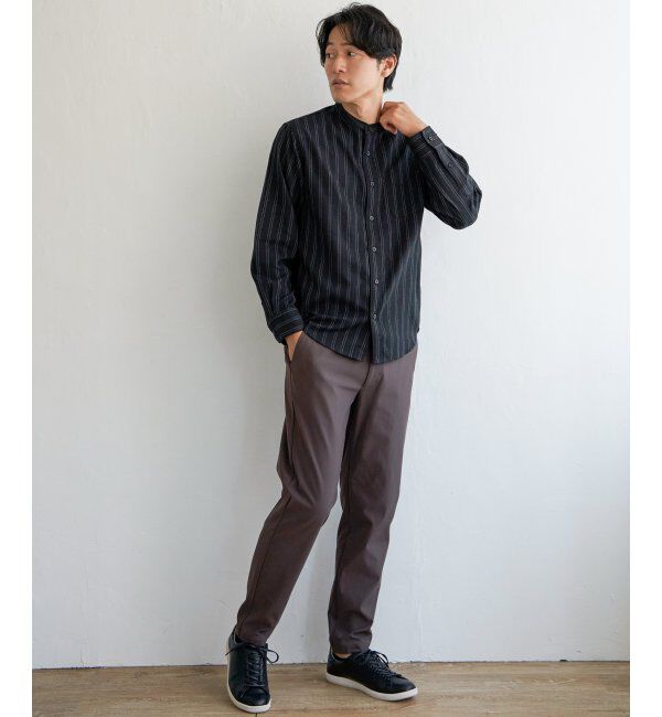 ikka「イージーケアフランネルバンドカラーシャツ」|シャツ・ブラウス|