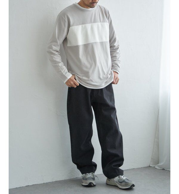 ikka「ミニ裏毛切り替えロンT」|Tシャツ・カットソー|