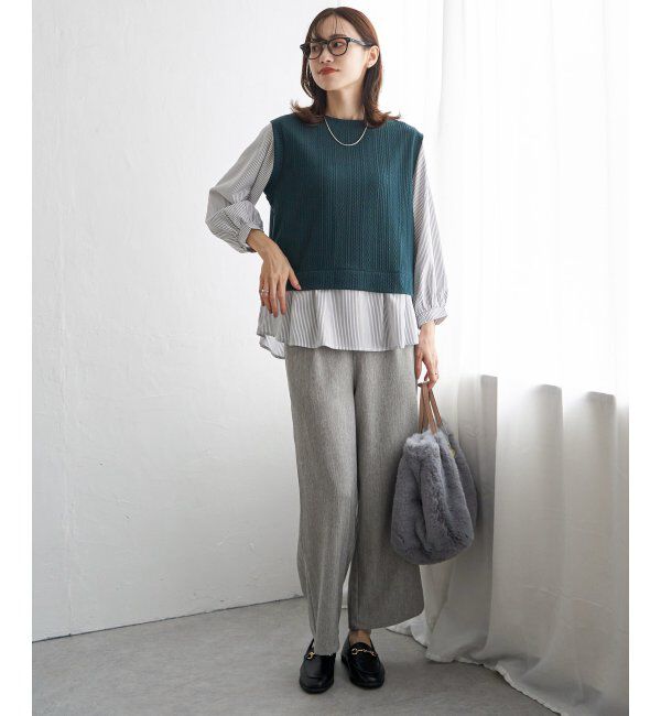 ikka「サイドベルトワイドパンツ」|その他|