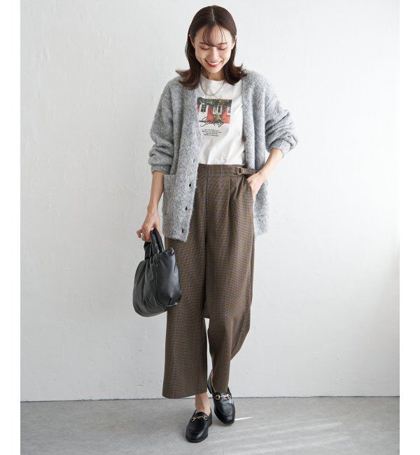 ikka「サイドベルトワイドパンツ」|その他|