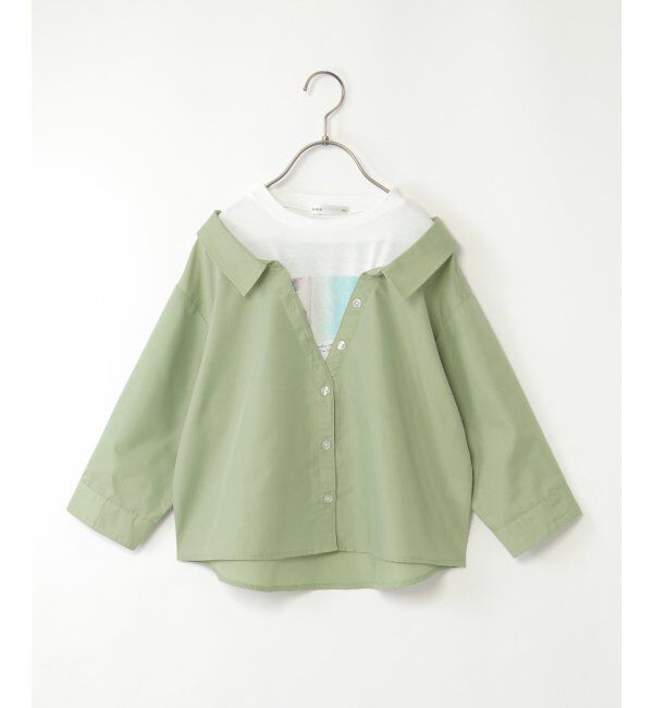 ikka kids「【親子おそろい】フォトTドッキングブラウス（120~160cm）」|シャツ・ブラウス|