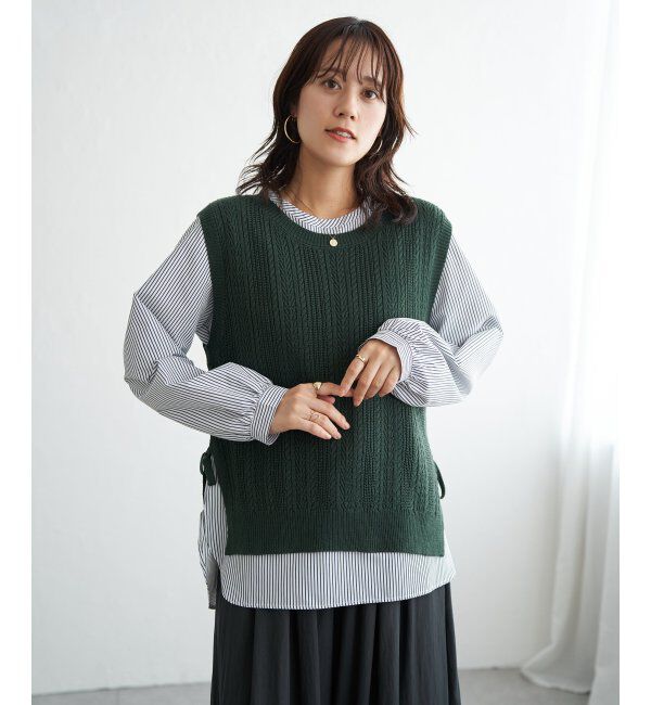 ikka「ブラウスニットベストアンサンブル」|ニット・セーター|