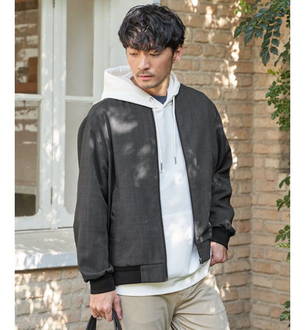 ikka「イージーケアリネンライクブルゾン【親子コーデ】」|ブルゾン・スタジャン|