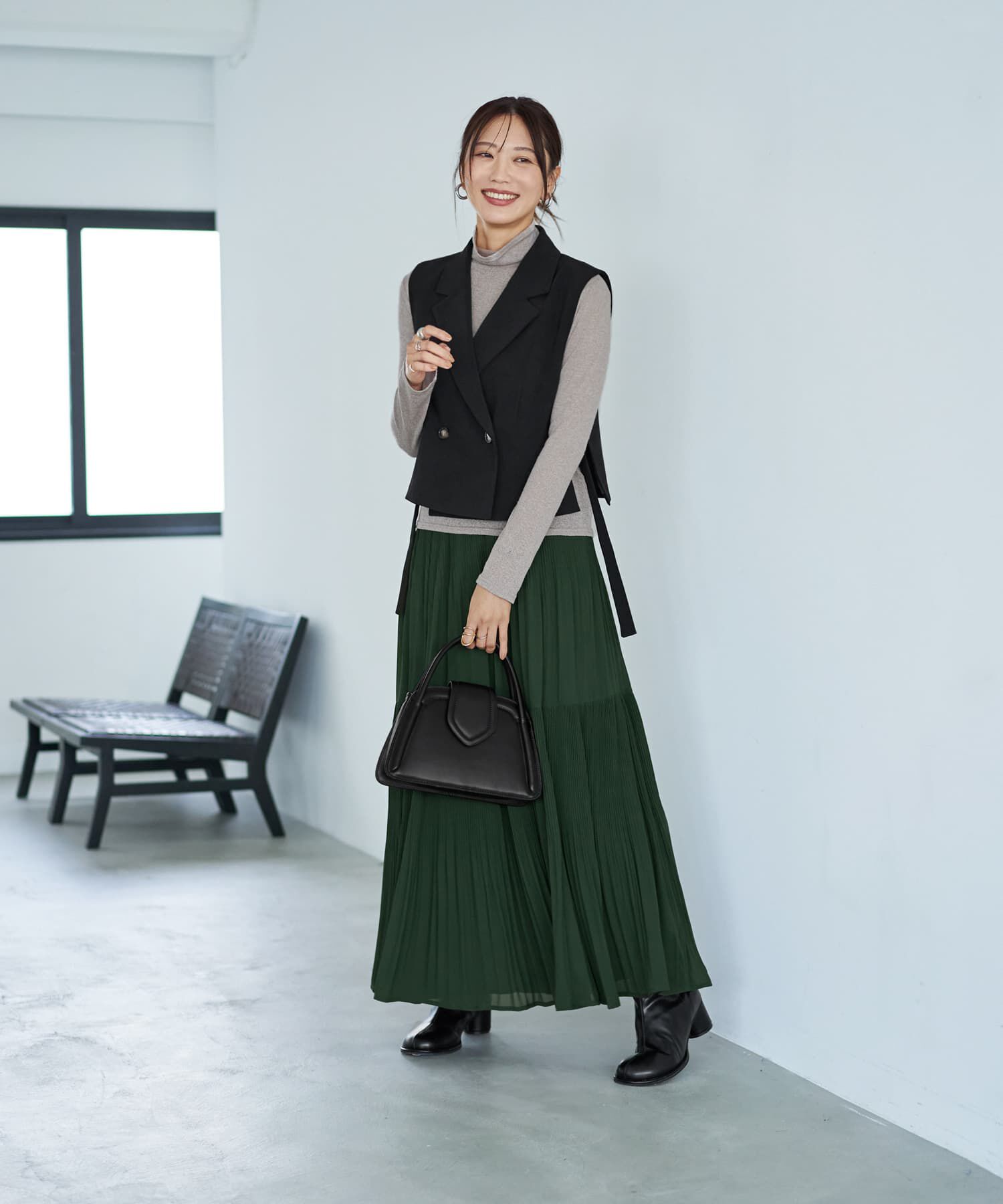 STYLE DELI「シフォンジョーゼットMIXプリーツスカート」|スカート|