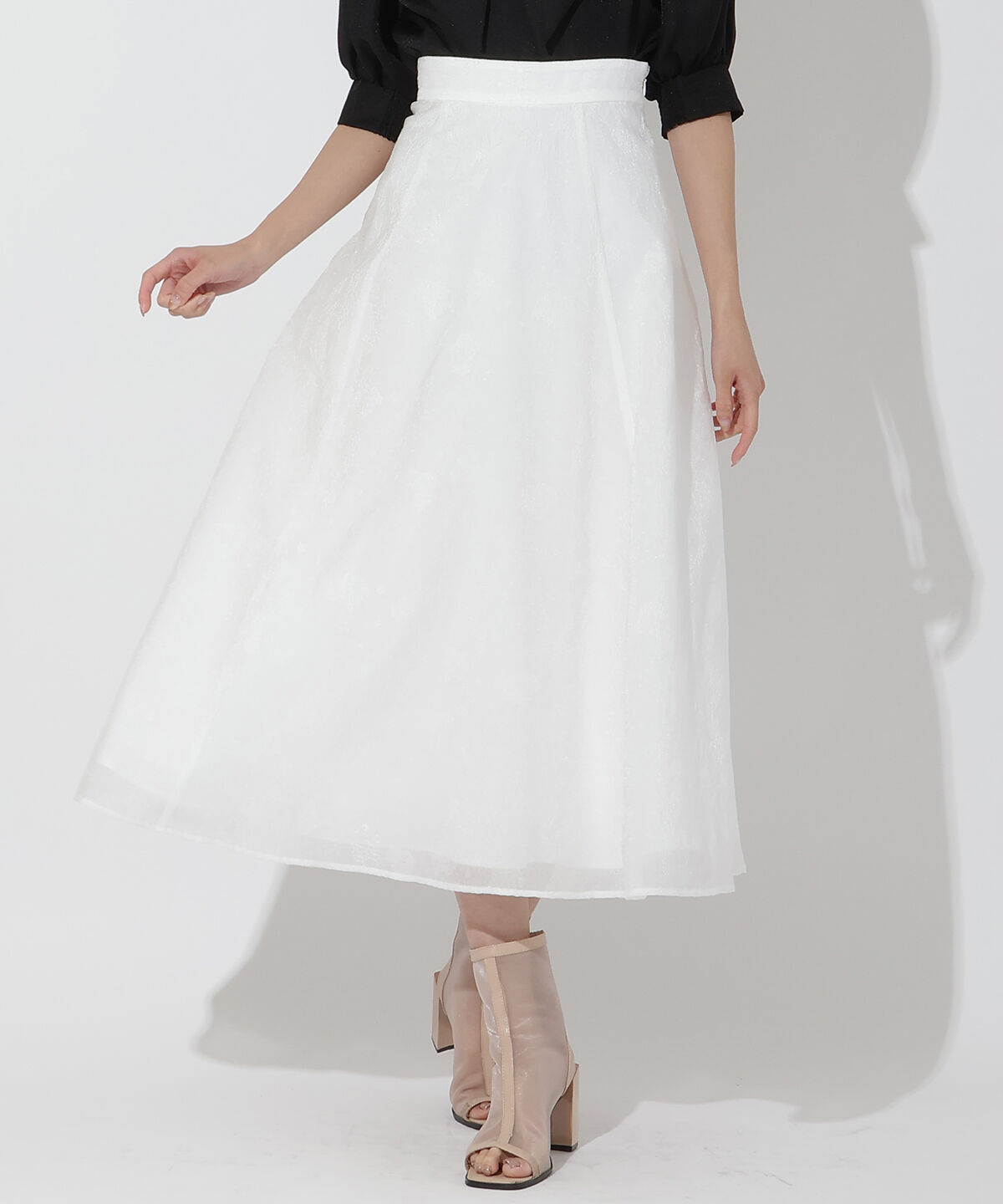 アンドクチュール「シアージャガードフレアスカート」|フレア|