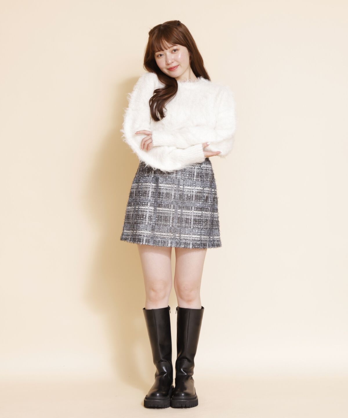 REDYAZEL「ファンシーチェックミニスカート」|台形|