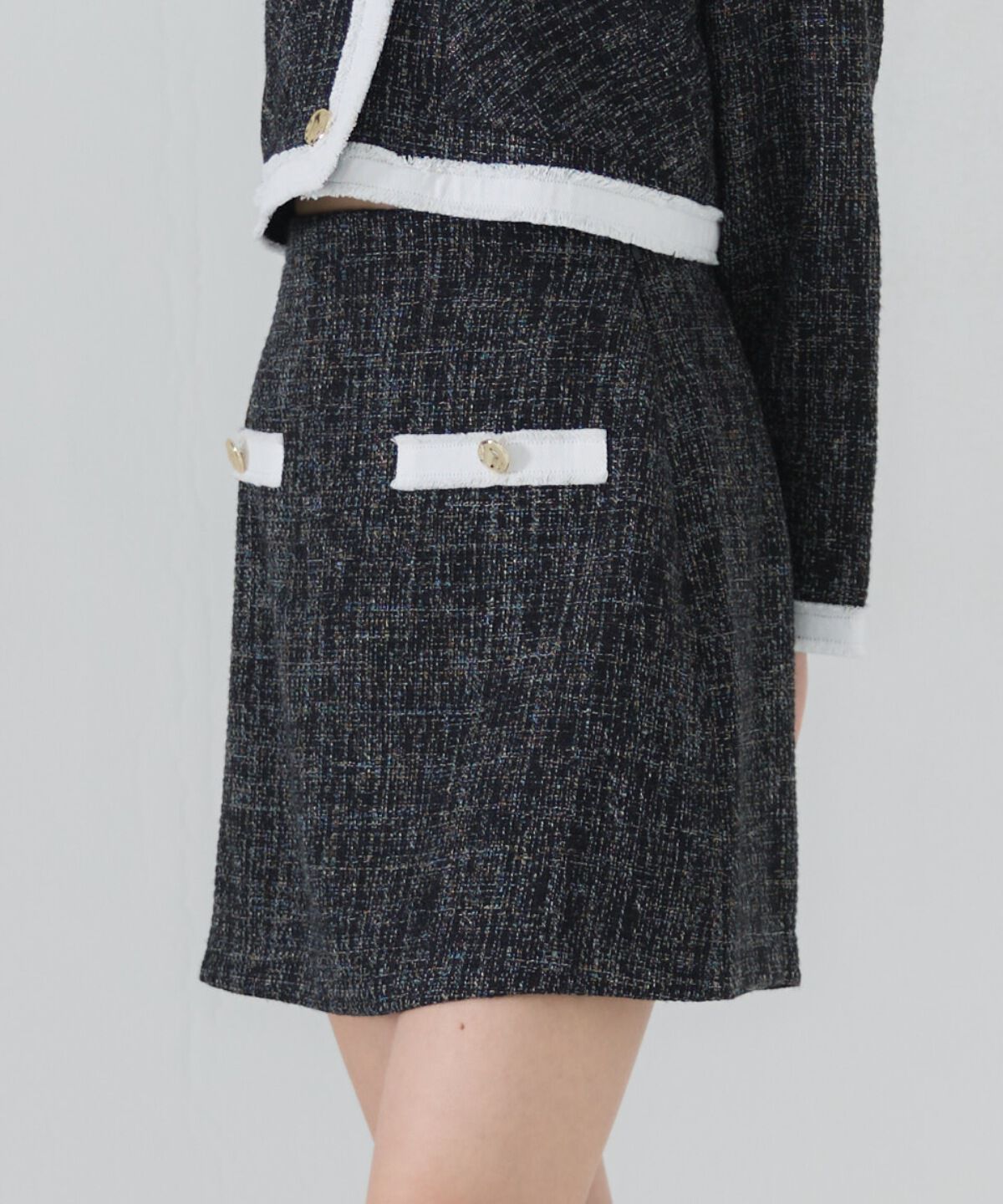REDYAZEL「ファンシーツイードミニスカート」|台形|