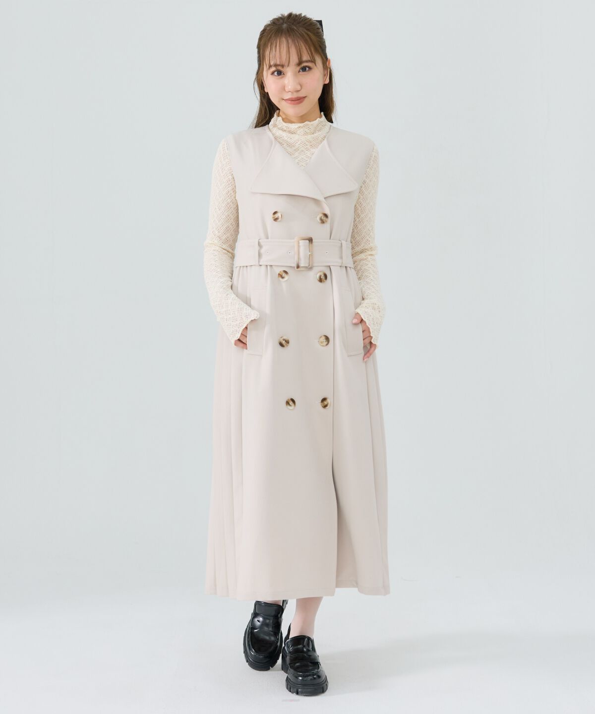 REDYAZEL「3WAYサイドプリーツトレンチコート」|トレンチコート|