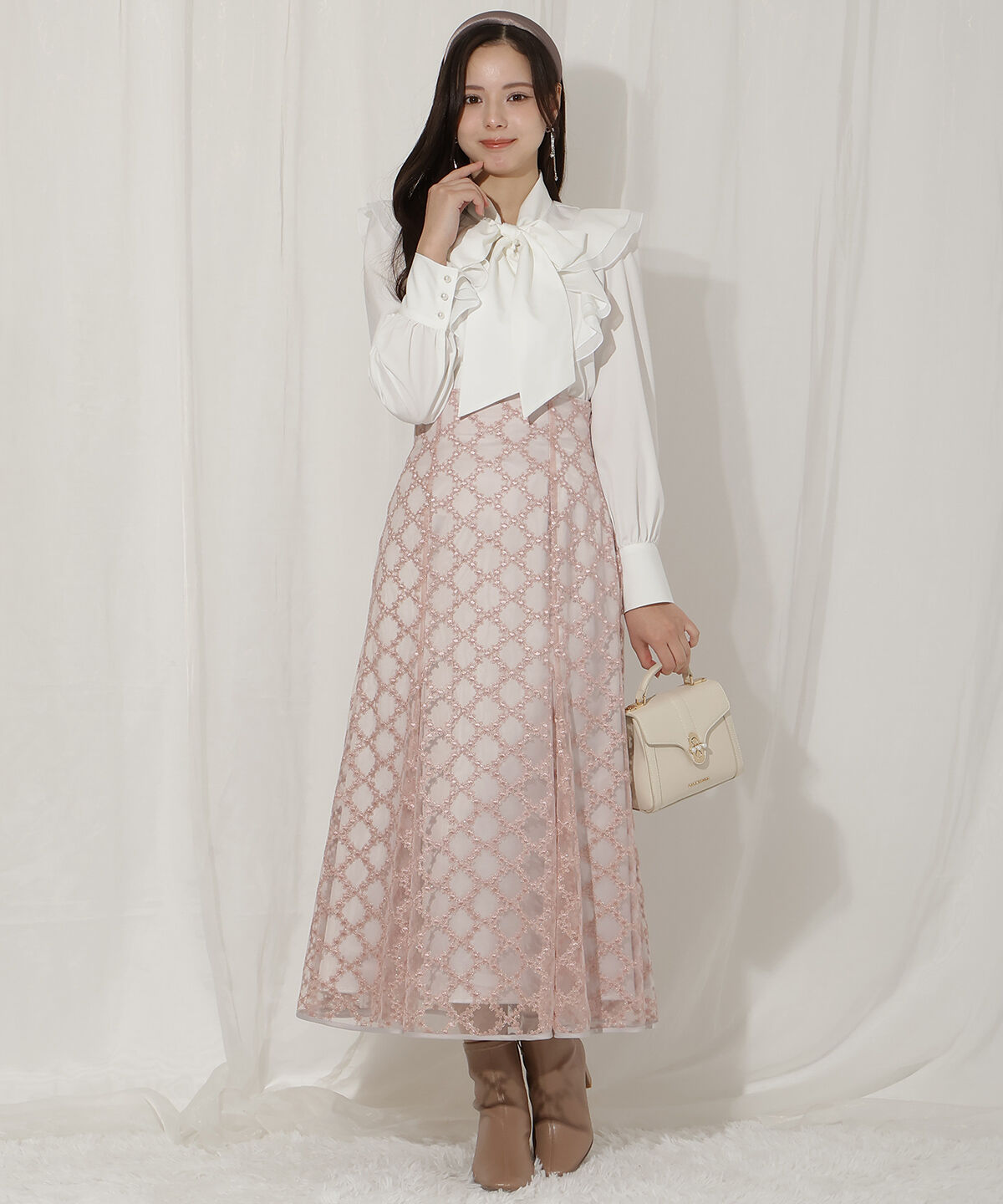 WILLSELECTION「エンブロイダリーチュールソフトマーメイドスカート」|フレア|