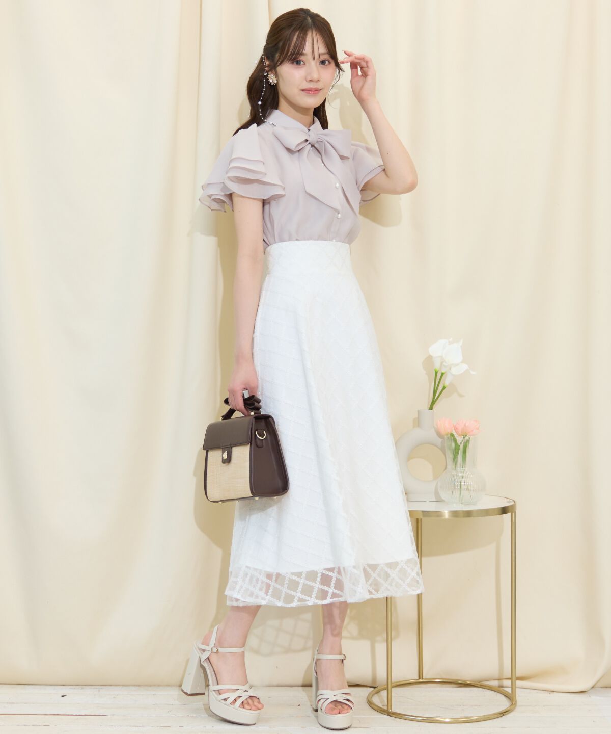 WILLSELECTION「フレアスリーブリボンタイブラウス」|シャツ・ブラウス|