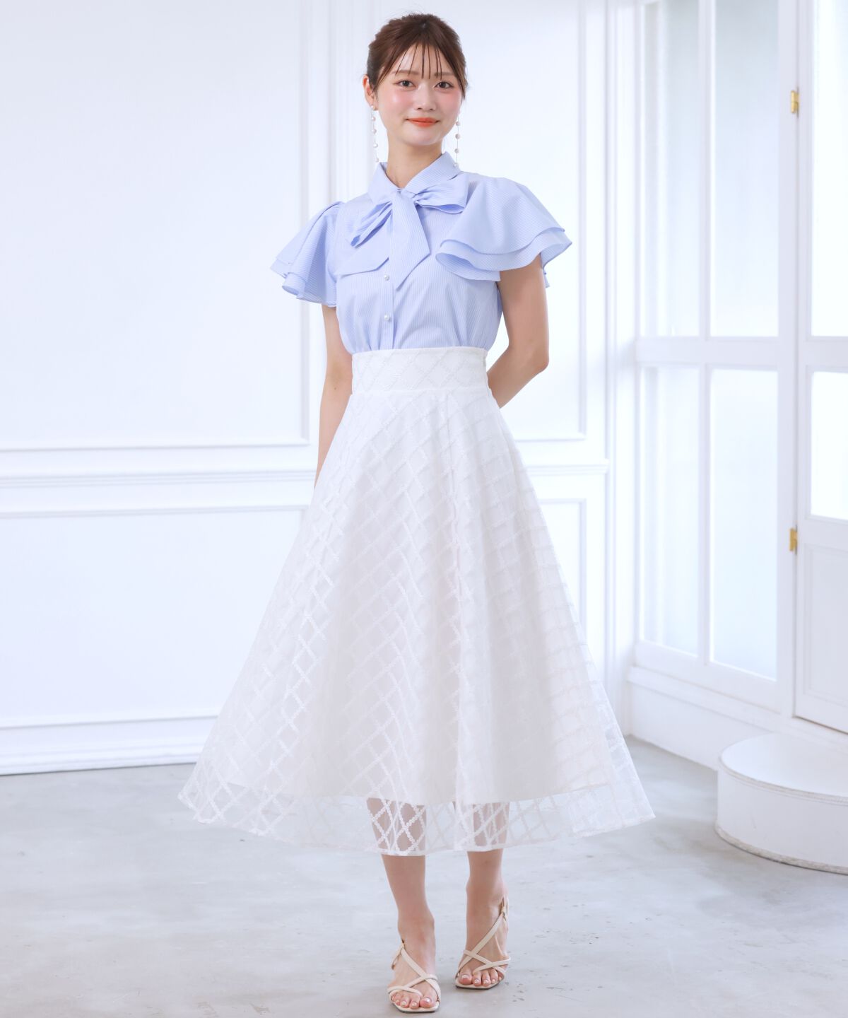 WILLSELECTION「フレアスリーブリボンタイブラウス」|シャツ・ブラウス|