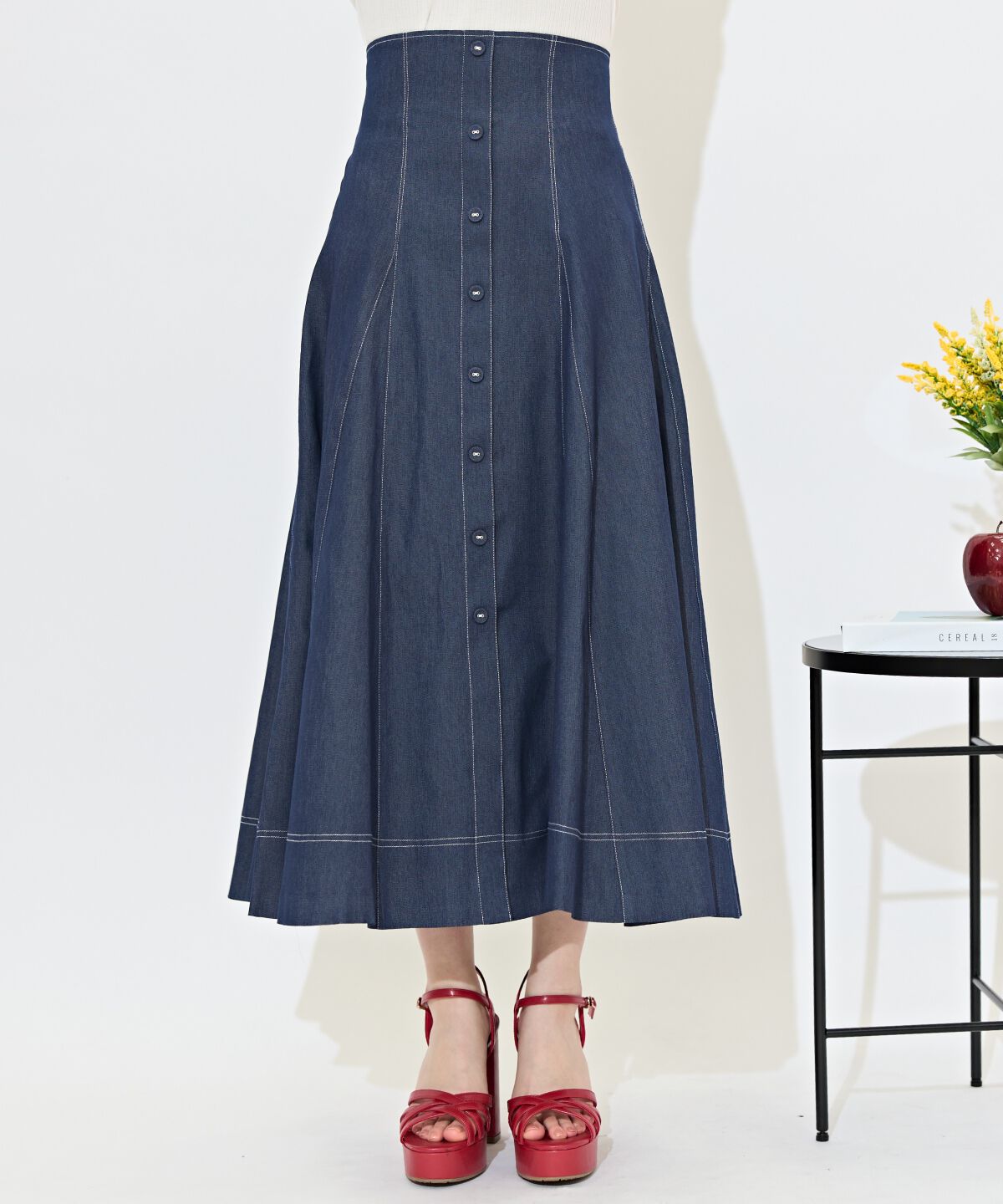 WILLSELECTION「ハイウエストデニムフレアスカート」|フレア|