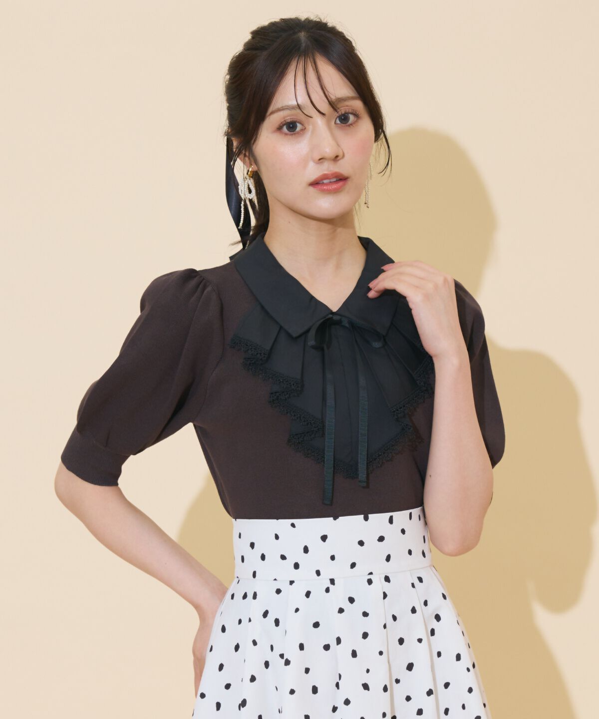 WILLSELECTION「レースラッフルプルオーバー」|ニット・セーター|