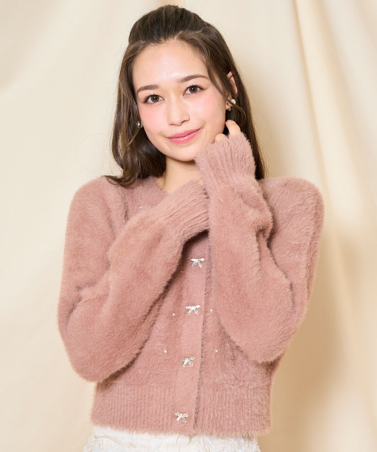 WILLSELECTION「パール＆ビジューフェザーカーディガン」|カーディガン|