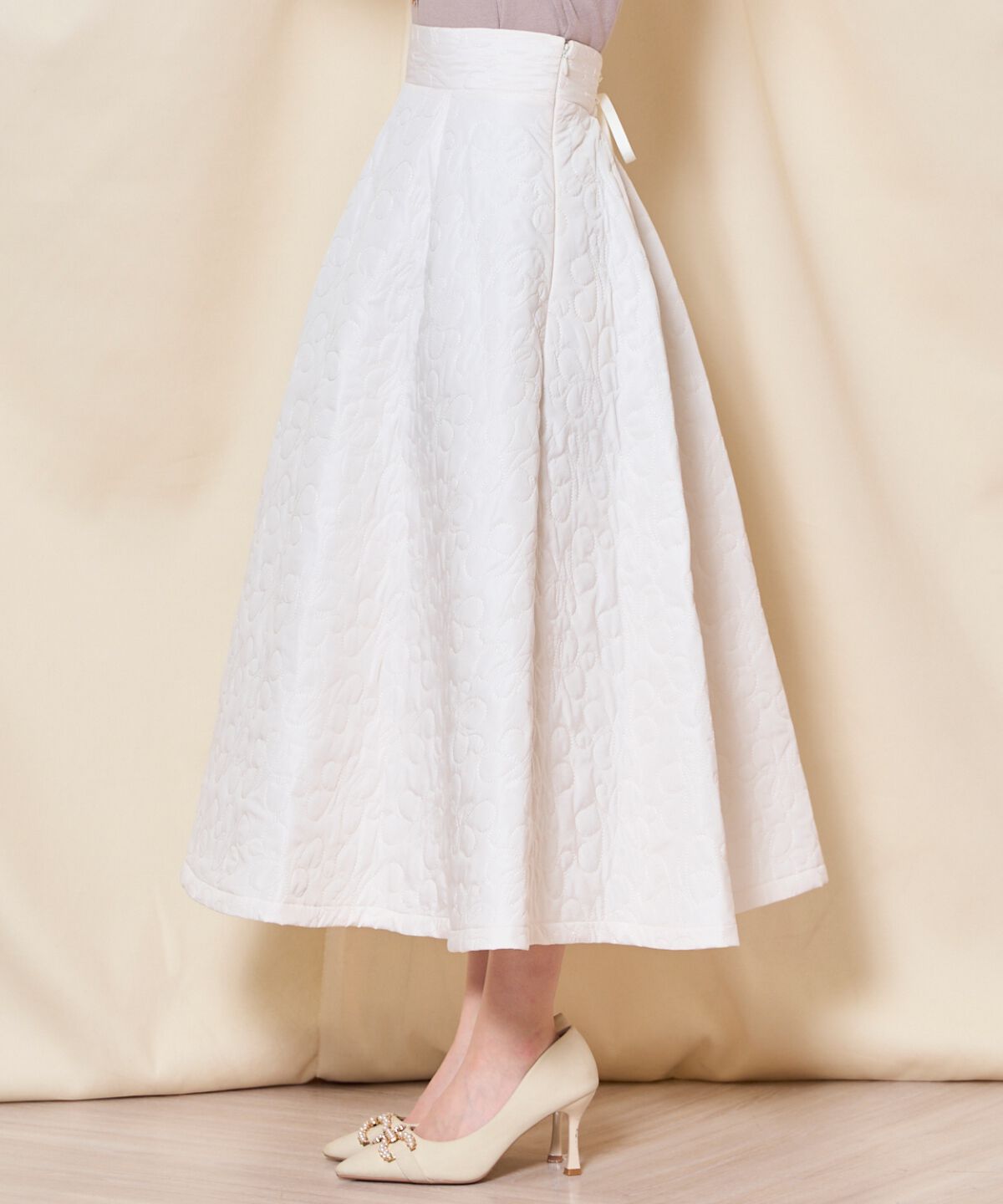 WILLSELECTION「キルティングボリュームフレアスカート」|フレア|