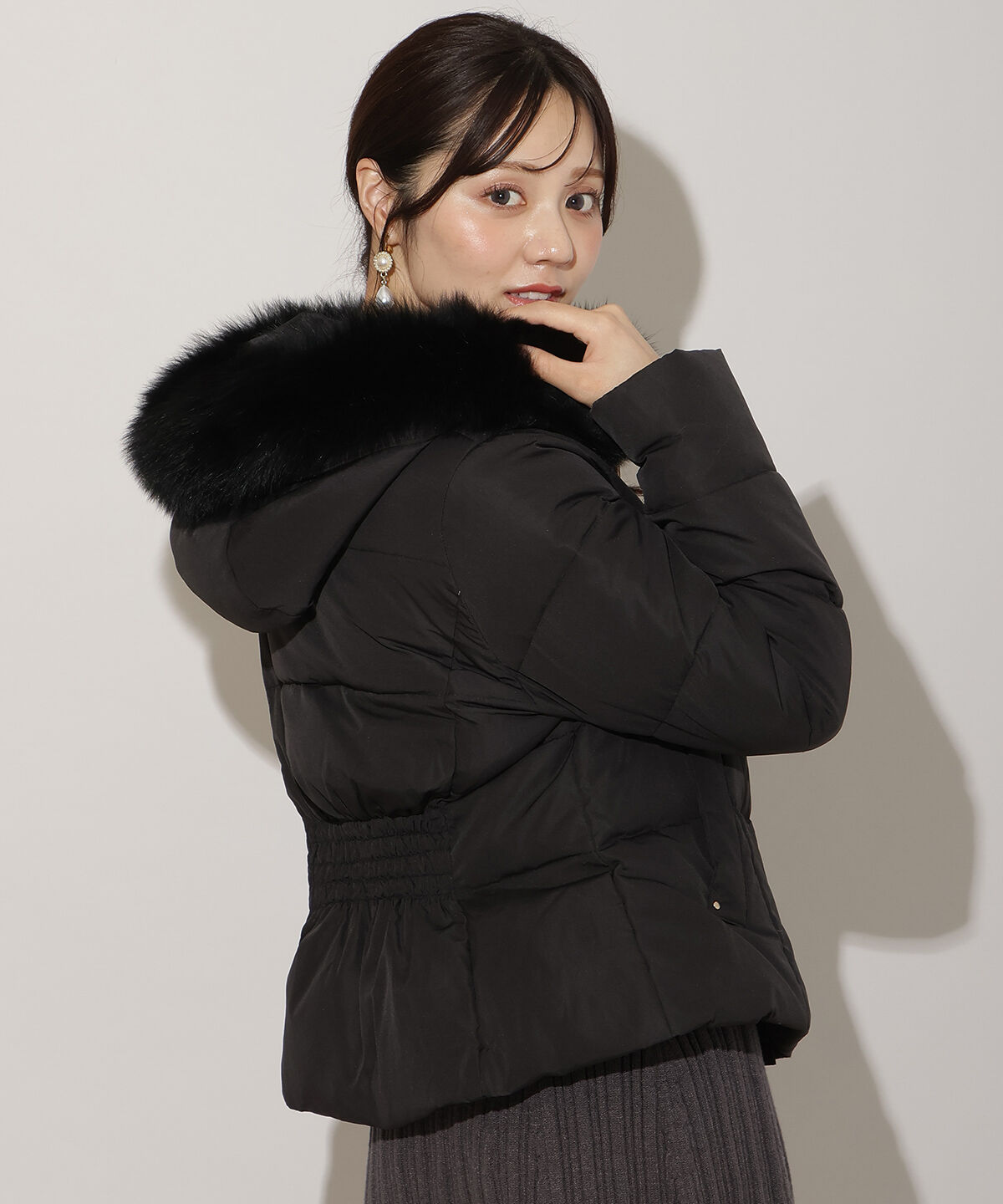 WILLSELECTION「フードファーペプラムショートダウン」|ダウン|