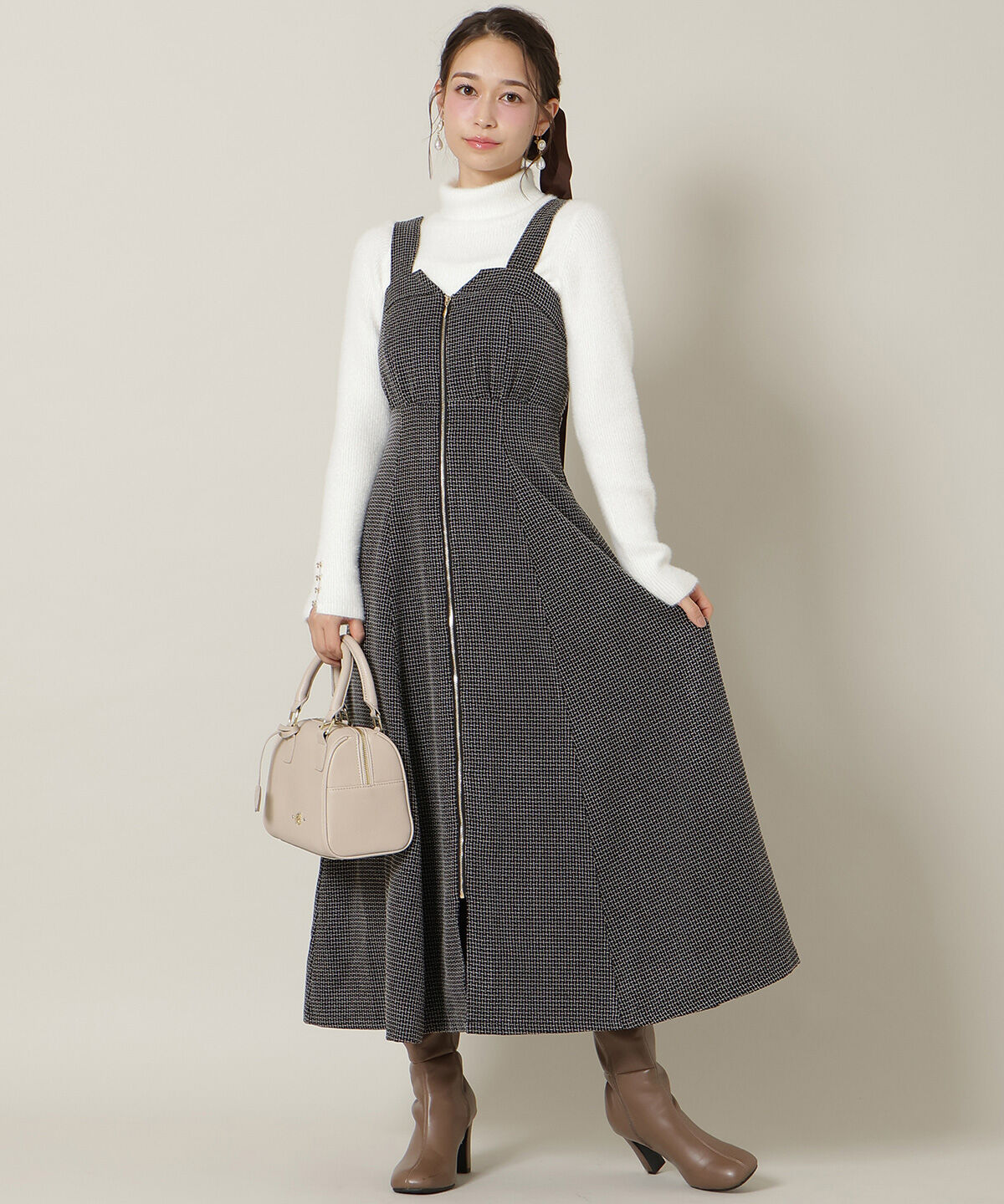 WILLSELECTION「ZIPデザインフレアジャンスカ」|ワンピース|